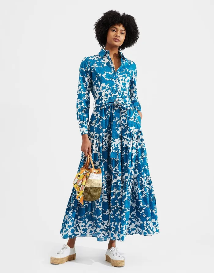 La Doublej Bellini Dress Lilium Blu In Cotton Voile Women Dresses
