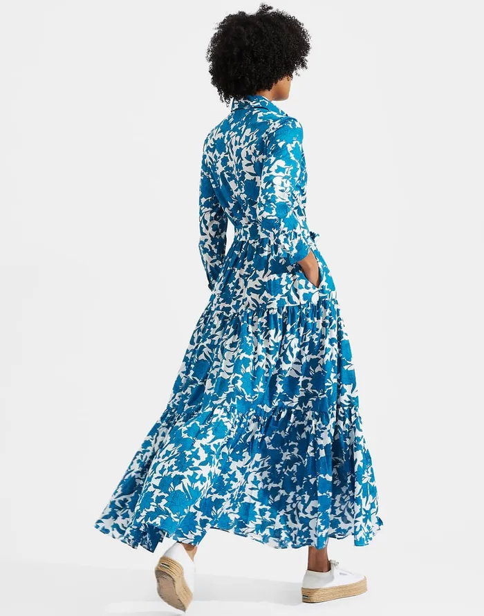 La Doublej Bellini Dress Lilium Blu In Cotton Voile Women Dresses