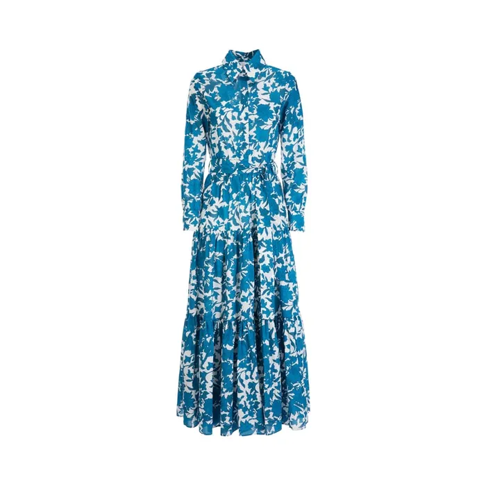 La Doublej Bellini Dress Lilium Blu In Cotton Voile Women Dresses