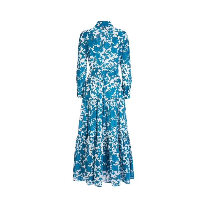 La Doublej Bellini Dress Lilium Blu In Cotton Voile Women Dresses