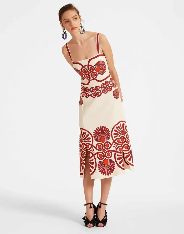 La Doublej Buy Me A Martini Dress Medallion Place Cream In Envers Satin Women Dresses