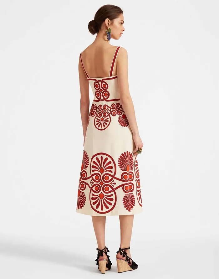 La Doublej Buy Me A Martini Dress Medallion Place Cream In Envers Satin Women Dresses