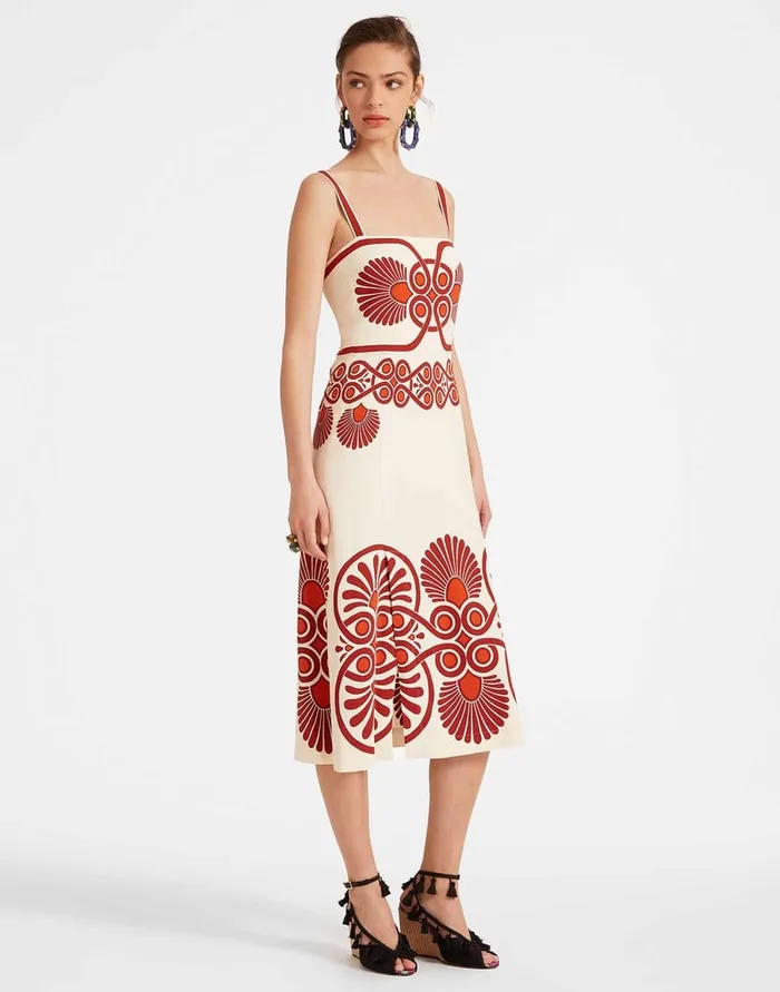 La Doublej Buy Me A Martini Dress Medallion Place Cream In Envers Satin Women Dresses