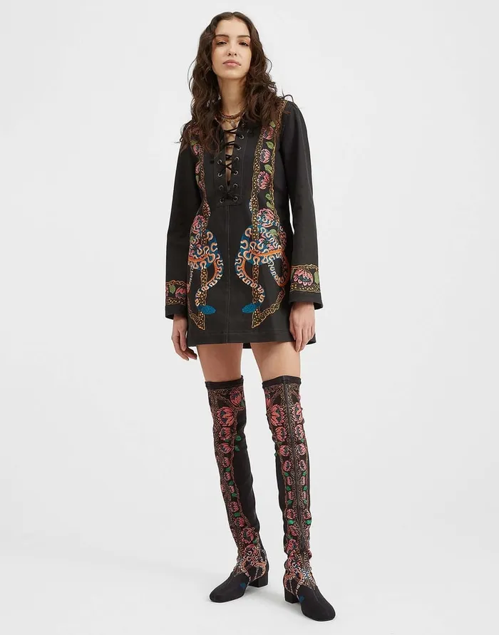 La Doublej Chiara Dress Eve Black In Denim Women Dresses