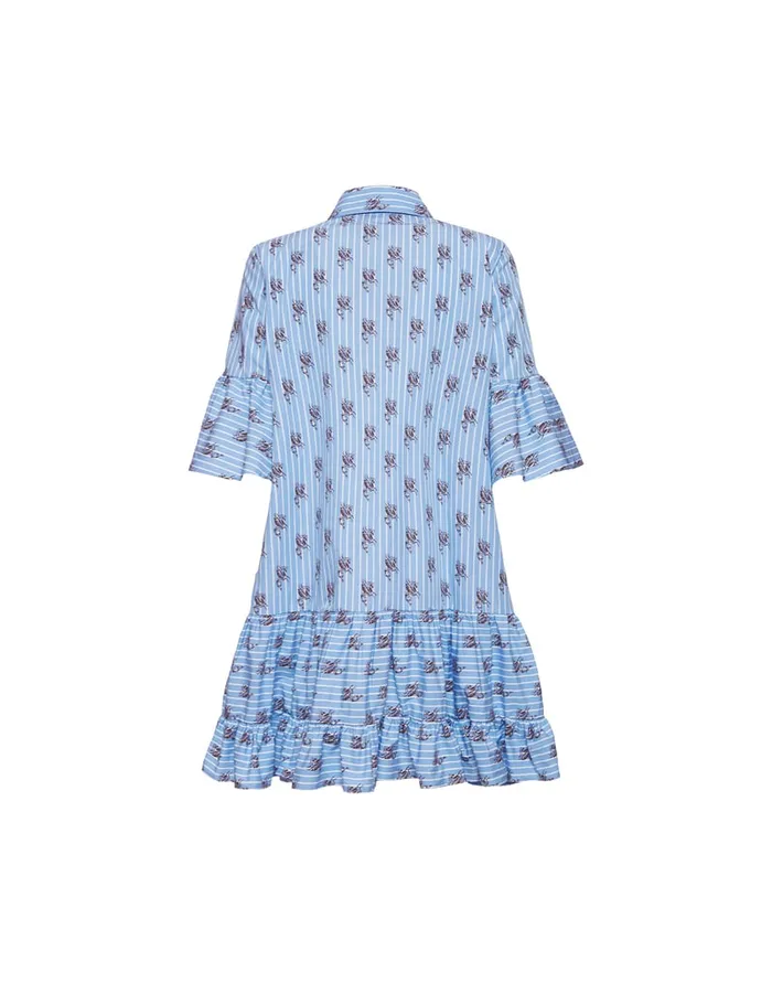 La Doublej Choux Dress Gryphos Light Blue In Cotton Poplin Women Dresses
