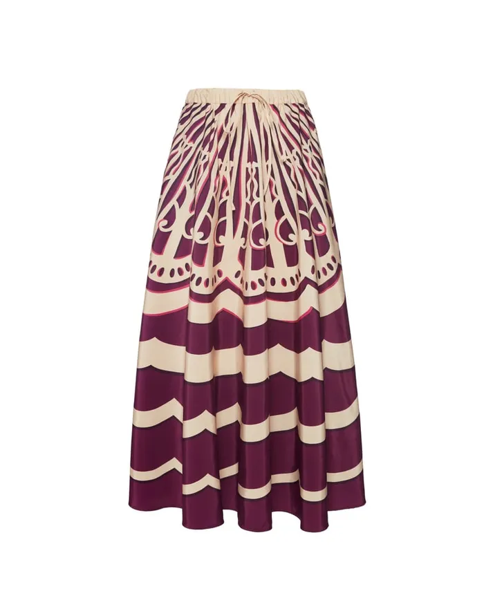 La Doublej Drawstring Skirt Fans Place Purple In Faille Women Skirts