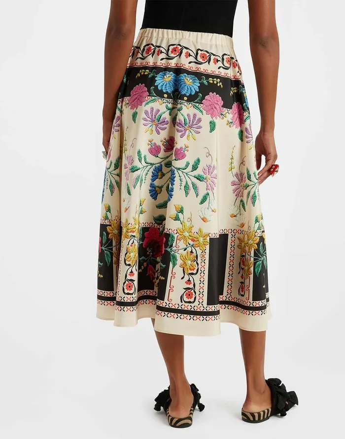 La Doublej Drawstring Skirt Plaza Place Ivory In Faille Women Skirts