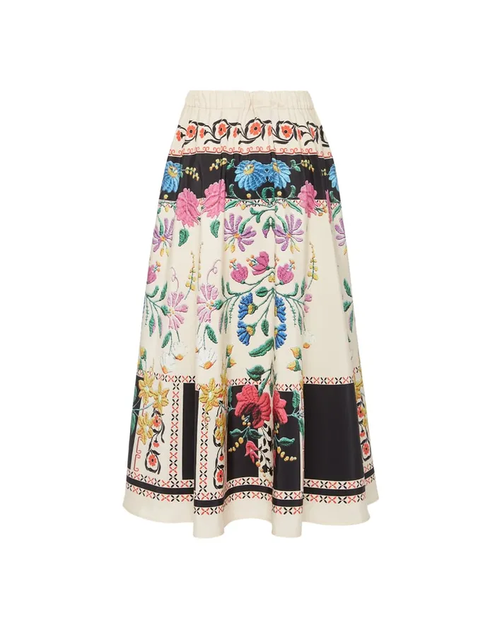 La Doublej Drawstring Skirt Plaza Place Ivory In Faille Women Skirts