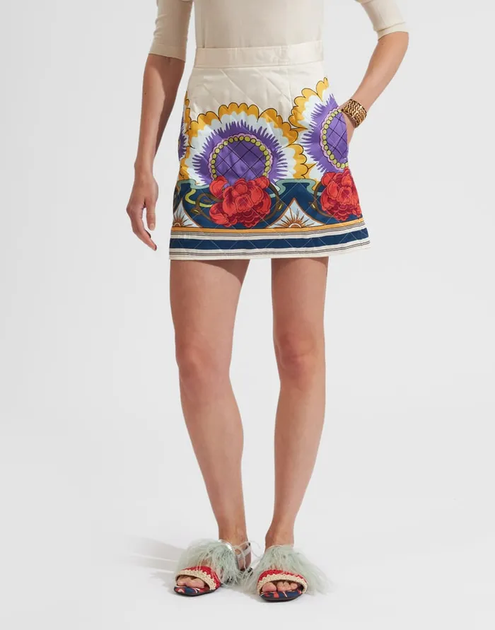 La Doublej Edie Skirt Taormina Place Ivory In Twill Women Skirts