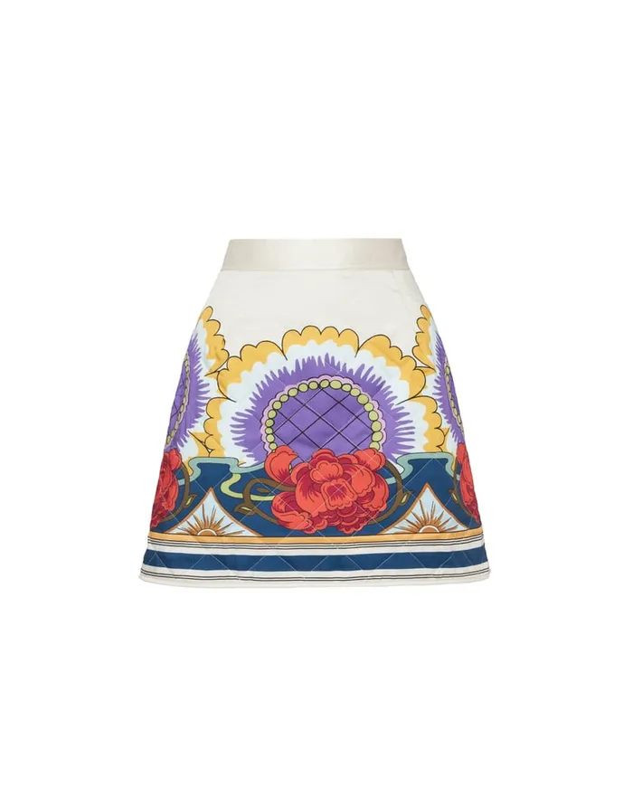 La Doublej Edie Skirt Taormina Place Ivory In Twill Women Skirts