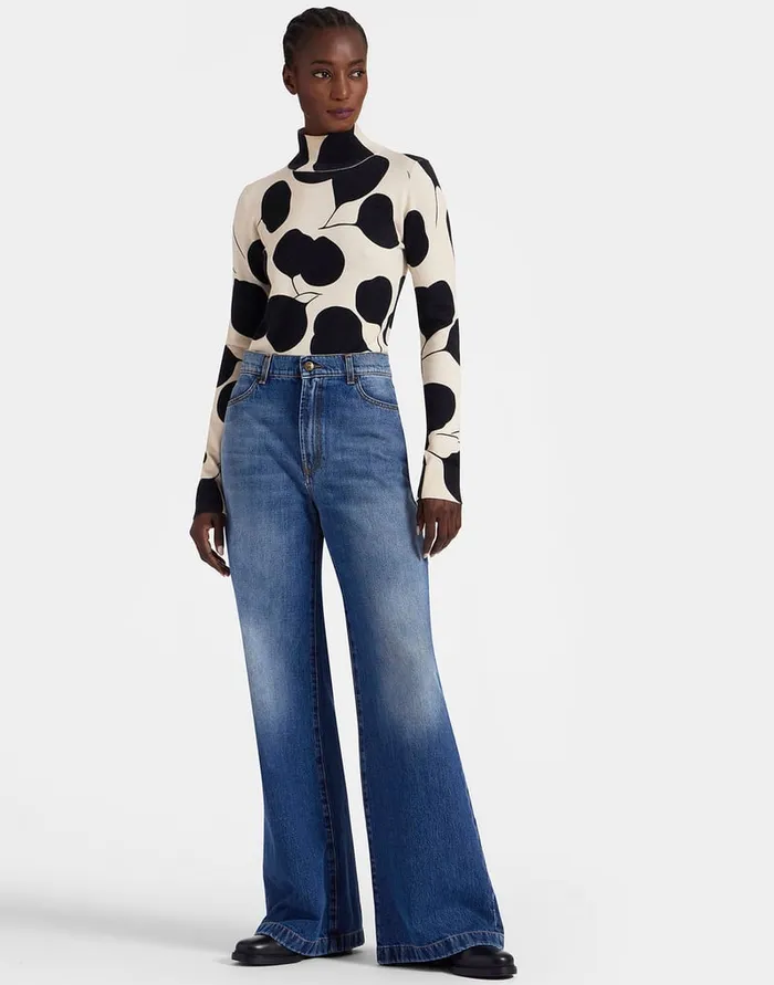 La Doublej Flare Jeans Blue In Denim Women Shorts and Pants