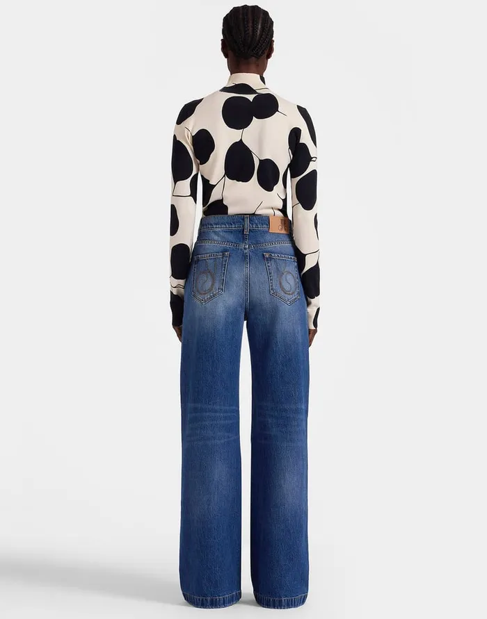 La Doublej Flare Jeans Blue In Denim Women Shorts and Pants