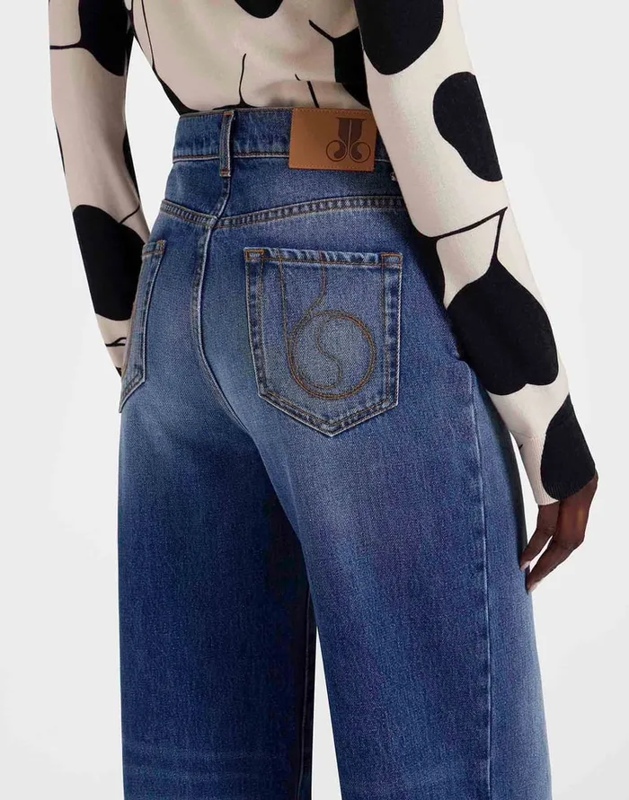 La Doublej Flare Jeans Blue In Denim Women Shorts and Pants