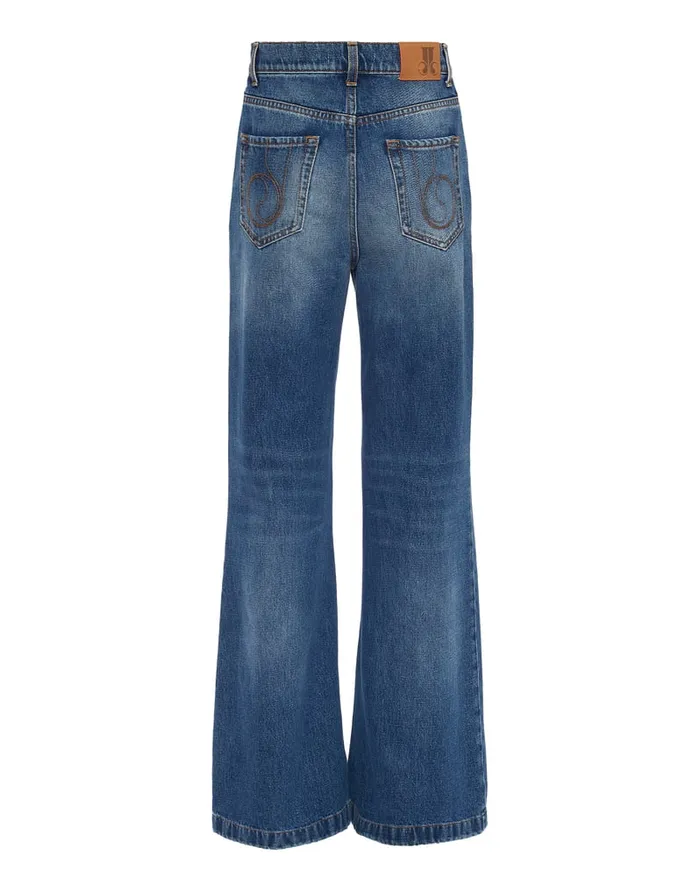 La Doublej Flare Jeans Blue In Denim Women Shorts and Pants