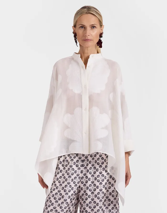 La Doublej Foulard Shirt Pineapple Lace In Jacquard Women Shirts and Tops