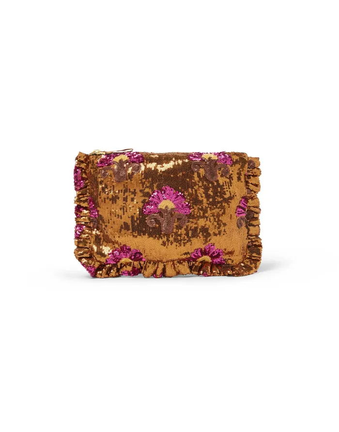 La Doublej Hand Pochette Bronze In Textured Sequins Women Bags and Pochettes