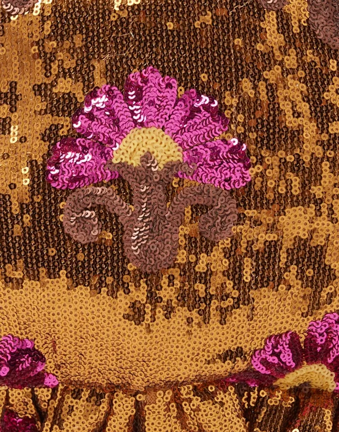 La Doublej Hand Pochette Bronze In Textured Sequins Women Bags and Pochettes