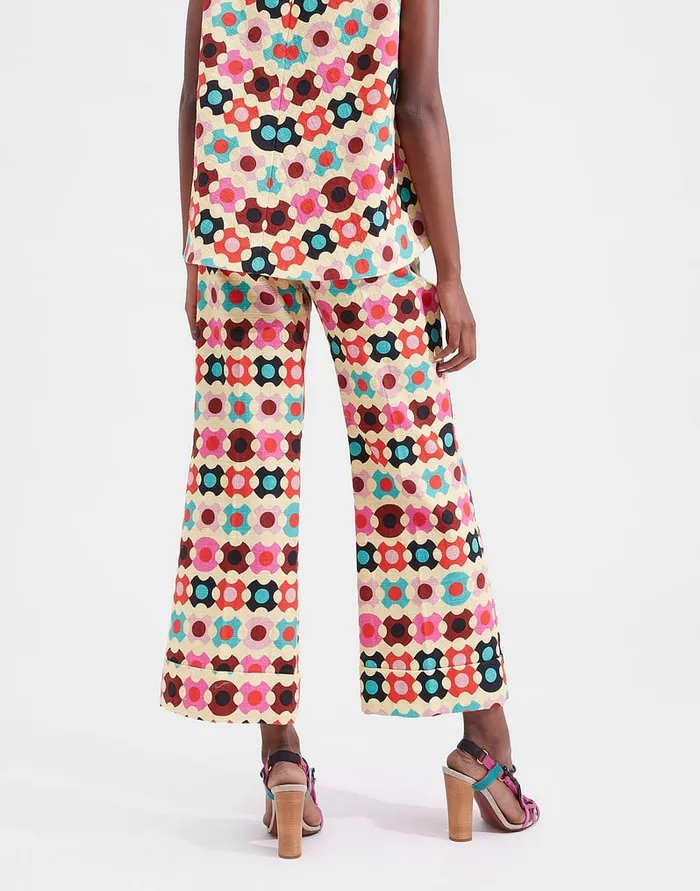 La Doublej Hendrix Pants Groovy Dot Giallo In Shot Cotton Women Shorts and Pants