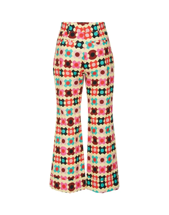 La Doublej Hendrix Pants Groovy Dot Giallo In Shot Cotton Women Shorts and Pants