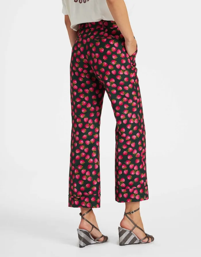 La Doublej Hendrix Pants Lampone Mini Emerald In Cady Wool Women Shorts and Pants