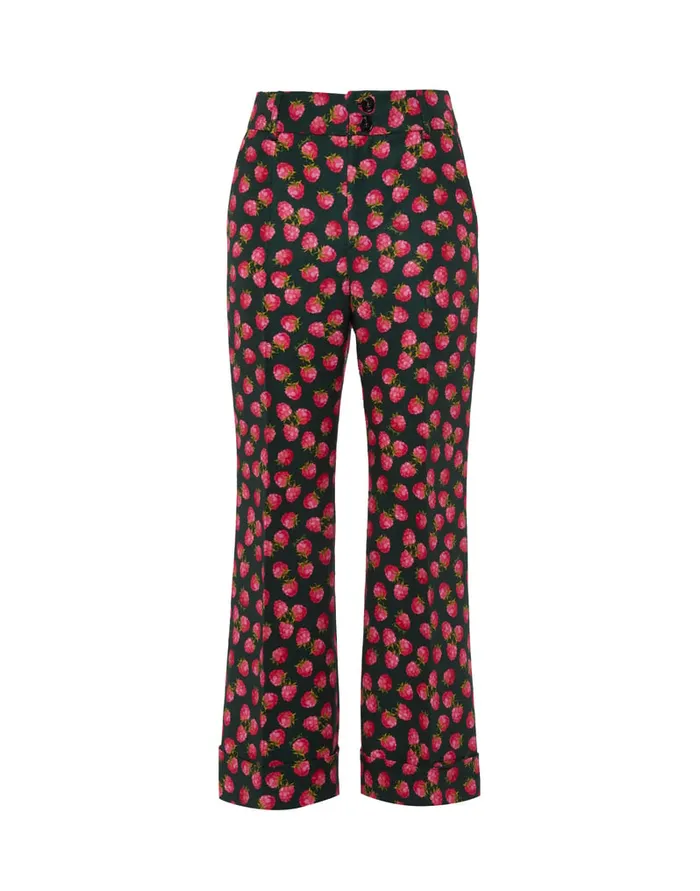 La Doublej Hendrix Pants Lampone Mini Emerald In Cady Wool Women Shorts and Pants