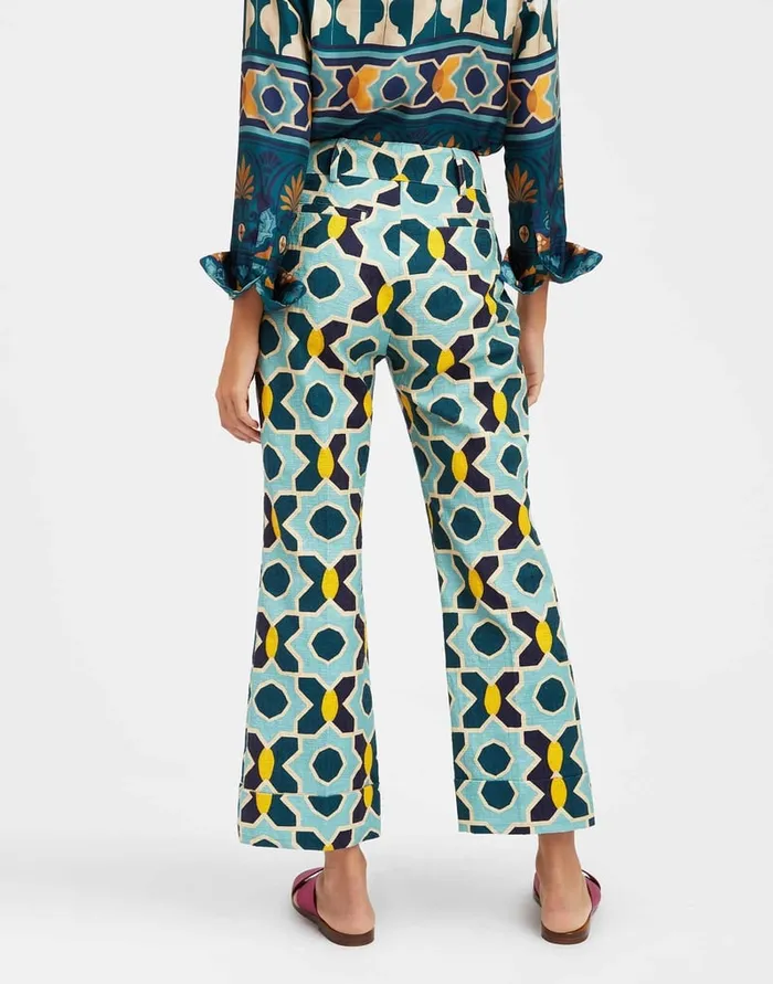 La Doublej Hendrix Pants Plaza Light Blue In Shot Cotton Women Shorts and Pants