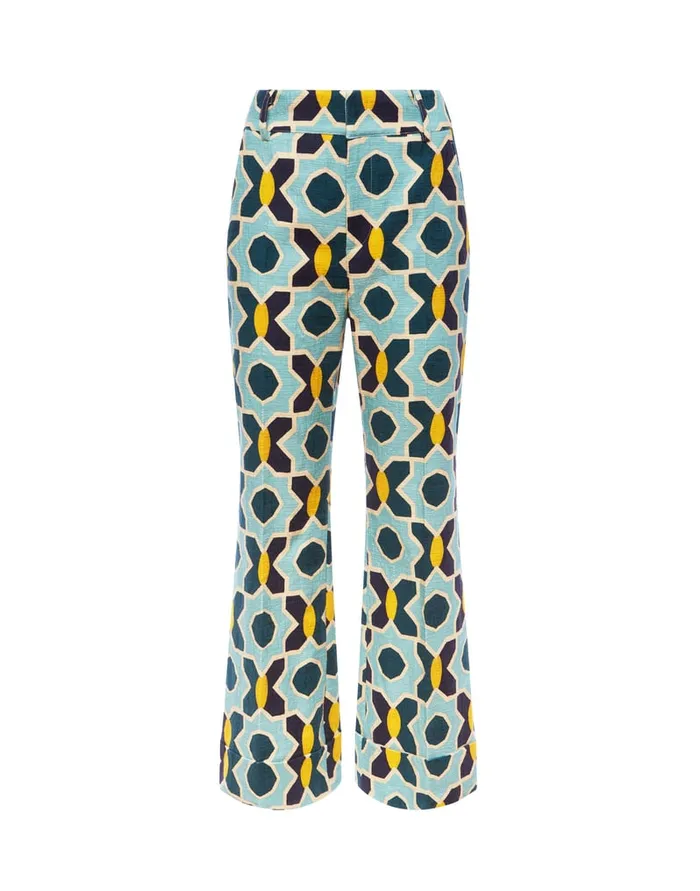 La Doublej Hendrix Pants Plaza Light Blue In Shot Cotton Women Shorts and Pants