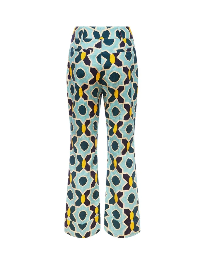 La Doublej Hendrix Pants Plaza Light Blue In Shot Cotton Women Shorts and Pants