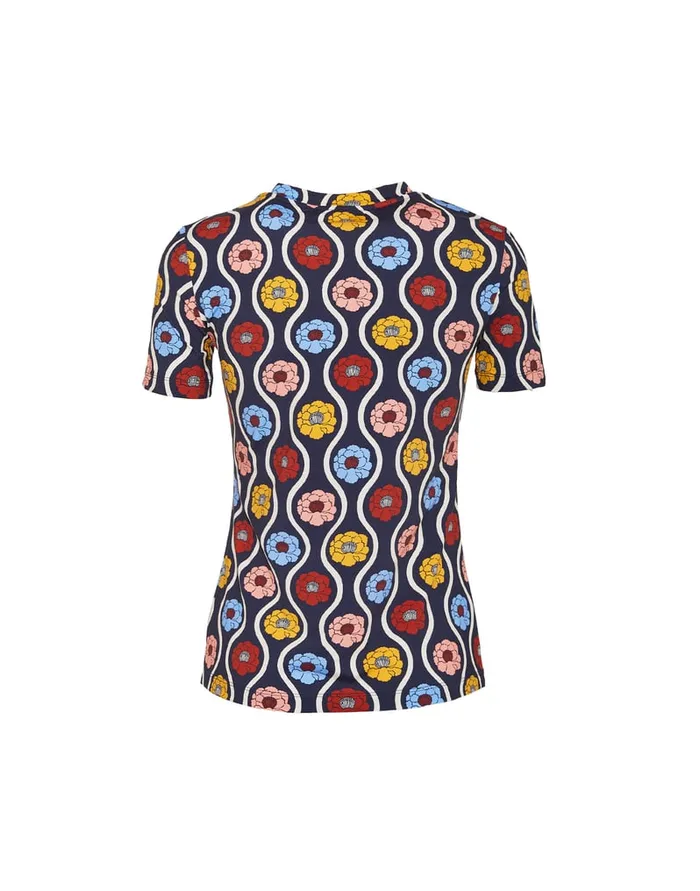 La Doublej Jazzercize TShirt Whitsun Mini Blue In Skinny Jersey Women Loungewear