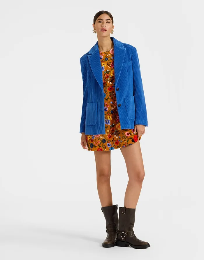 La Doublej Kelly Jacket Solid Light Blue In Velvet Corduroy Women Outerwear
