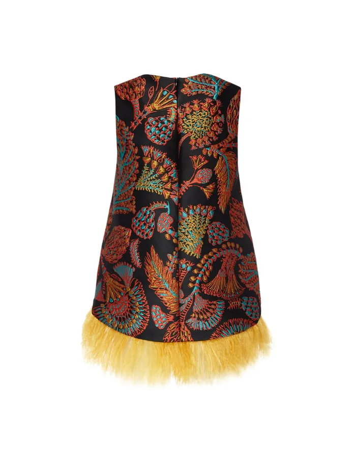 La Doublej La Scala Top Sicomore Black In Jacquard With Feathers Women Shirts and Tops