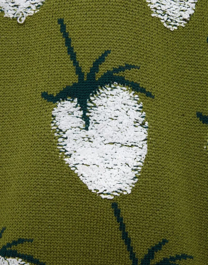 La Doublej Lampone Hoodie Green In Jacquard Women Knitwear