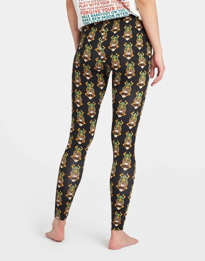 La Doublej Leggings Scarab Black In Skinny Jersey Women Loungewear