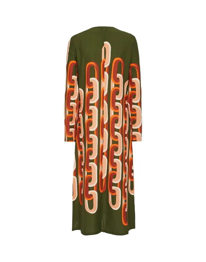 La Doublej Long Sleeve Midi Swing Dress Prometheus Place Camouflage In Sabl Women Dresses