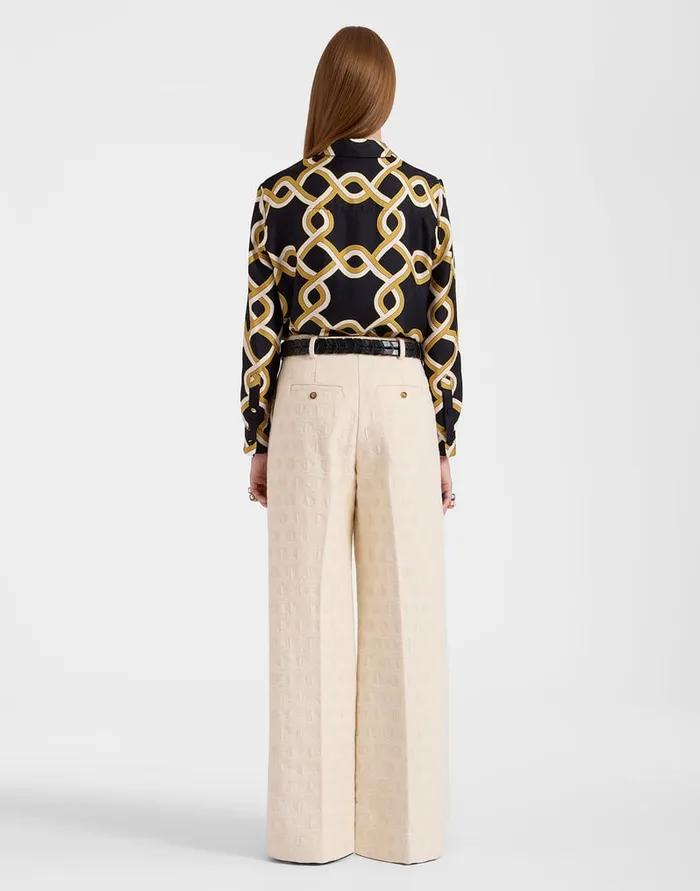 La Doublej Loose Pants Creamy In Jacquard Women Shorts and Pants