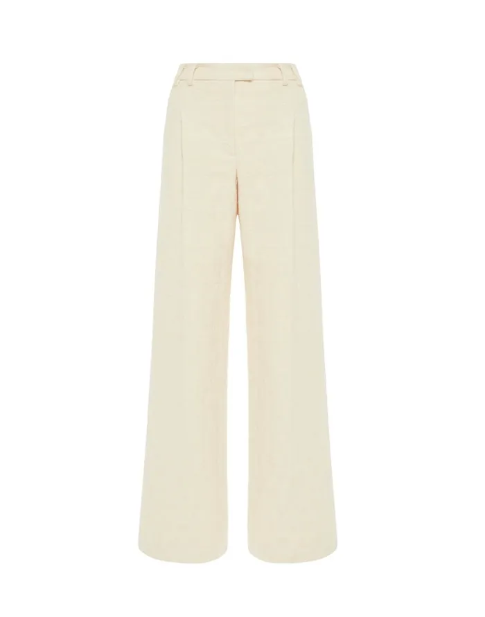 La Doublej Loose Pants Creamy In Jacquard Women Shorts and Pants