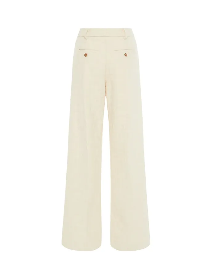 La Doublej Loose Pants Creamy In Jacquard Women Shorts and Pants