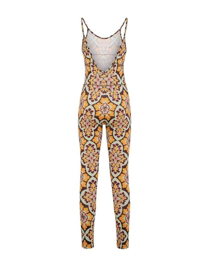 La Doublej Magica Catsuit Palazzo Yellow In Jersey Stretch Women Loungewear