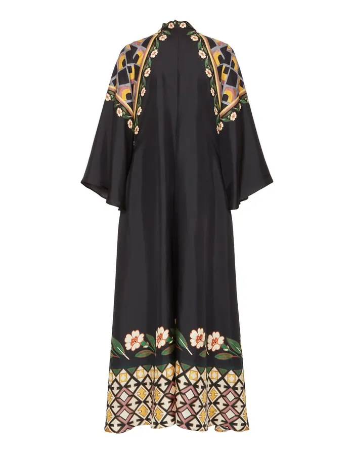 La Doublej Magnifico Dress Dazed Place Black In Silk Twill Women Dresses