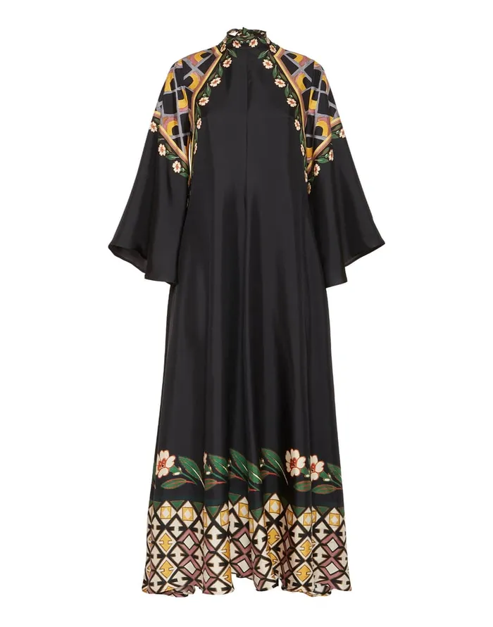 La Doublej Magnifico Dress Dazed Place Black In Silk Twill Women Dresses