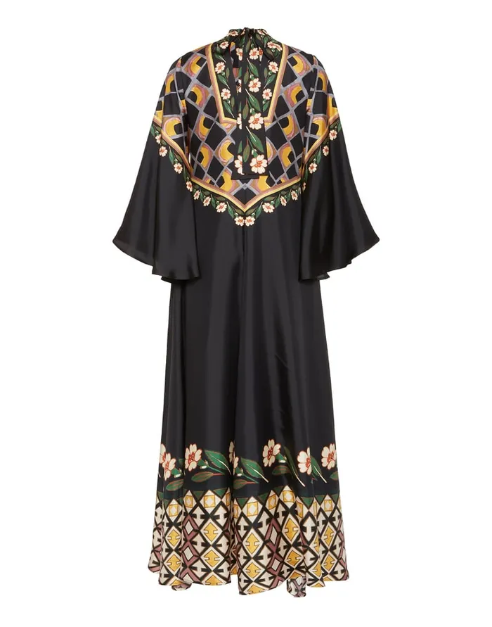 La Doublej Magnifico Dress Dazed Place Black In Silk Twill Women Dresses
