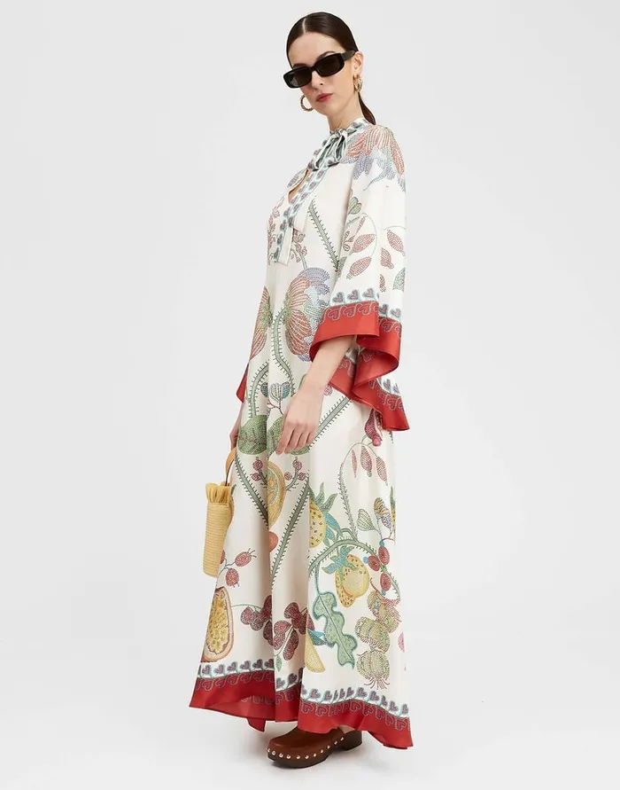 La Doublej Magnifico Dress Grenadilla Place Off White In Silk Twill Women Party Dressing