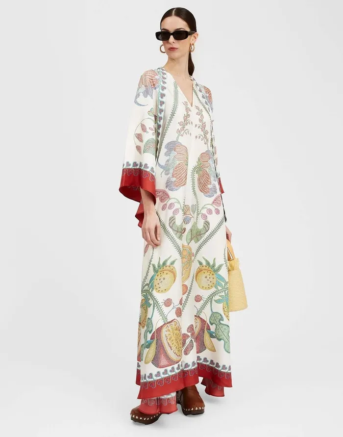 La Doublej Magnifico Dress Grenadilla Place Off White In Silk Twill Women Party Dressing
