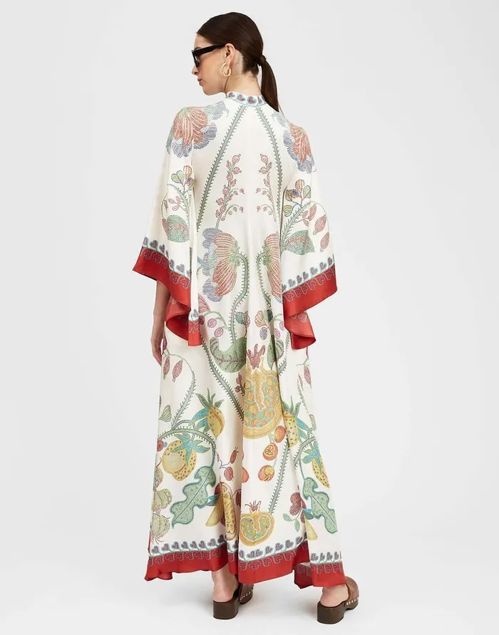 La Doublej Magnifico Dress Grenadilla Place Off White In Silk Twill Women Party Dressing