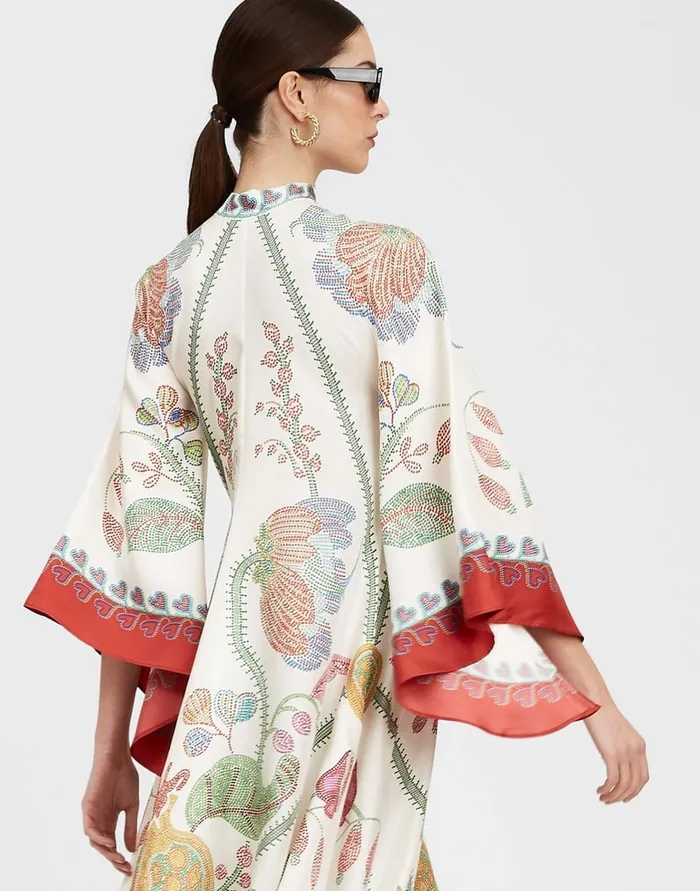La Doublej Magnifico Dress Grenadilla Place Off White In Silk Twill Women Party Dressing