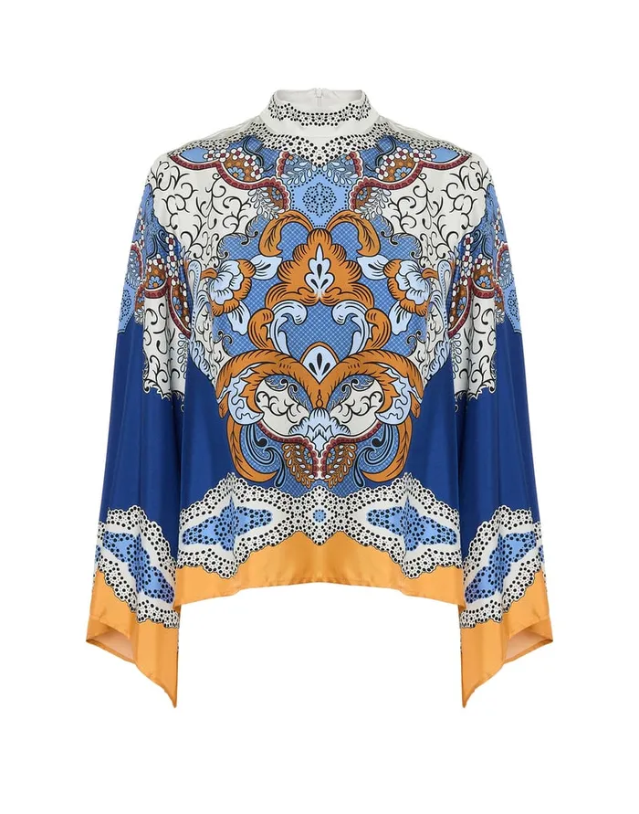 La Doublej Make An Exit Top Portal Place Light Blue In Silk Twill Women Shirts and Tops