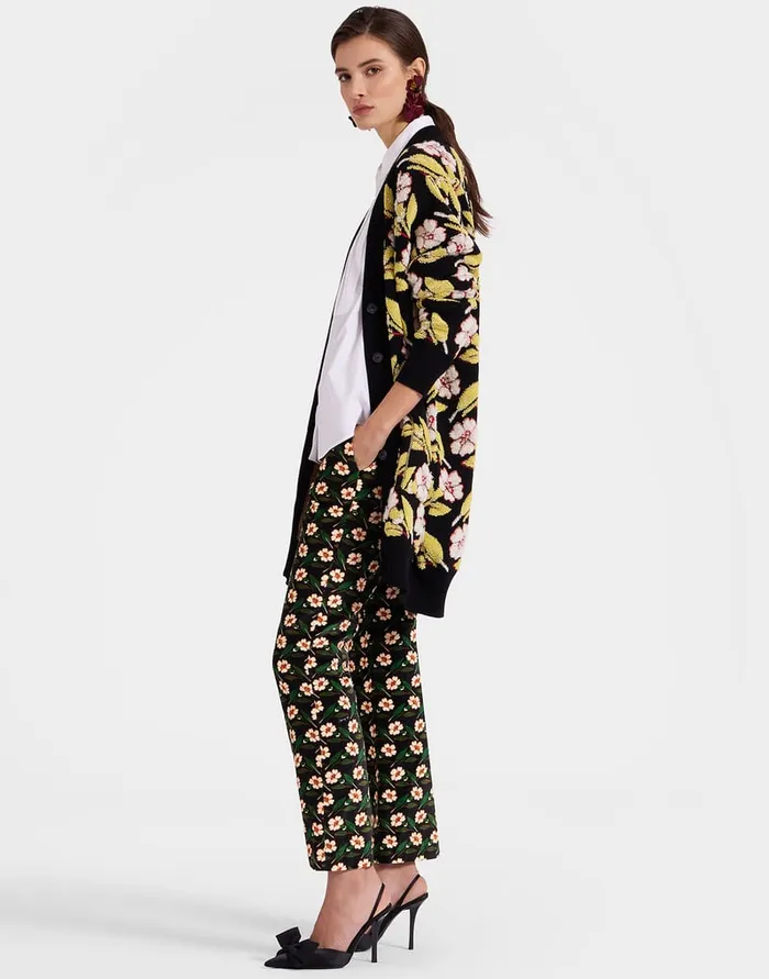 La Doublej Mayfair Cardigan Mayfair Black In Jacquard Women Knitwear