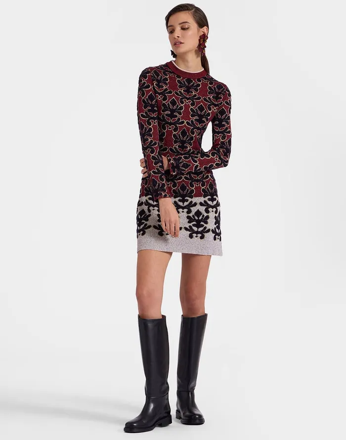 La Doublej Mini Herald Dress Herald Red In Jacquard Women Dresses
