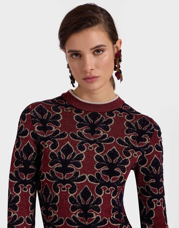La Doublej Mini Herald Dress Herald Red In Jacquard Women Dresses