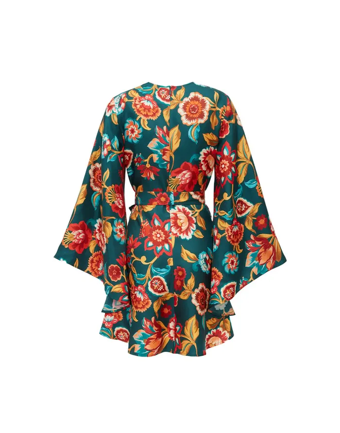 La Doublej Mini Magnifico Dress Hottie Emerald In Silk Twill Women Party Dressing